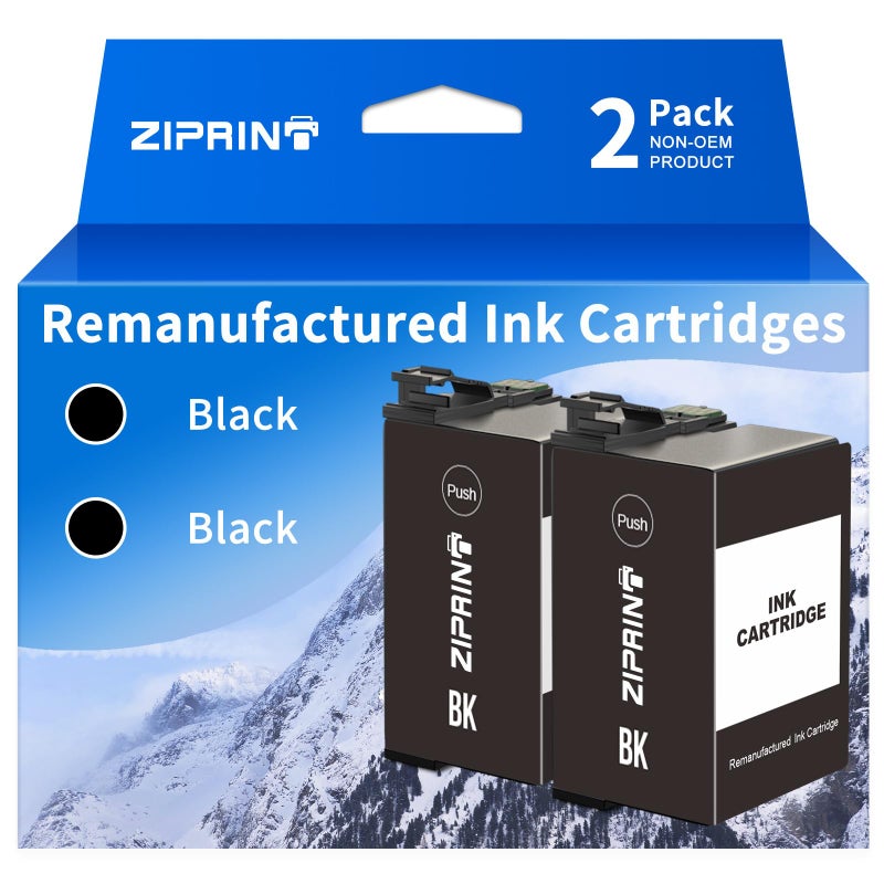 ZIPRINT Remanufactured for 252XL Black Ink Cartridges Replacement for Epson 252 252XL Ink Cartridges for Printer Workforce WF-7720 WF-7710 WF-3640 WF-3630 WF-3620 WF-7620 WF-7610 (252XL Black, 2-Pack) - Image 1